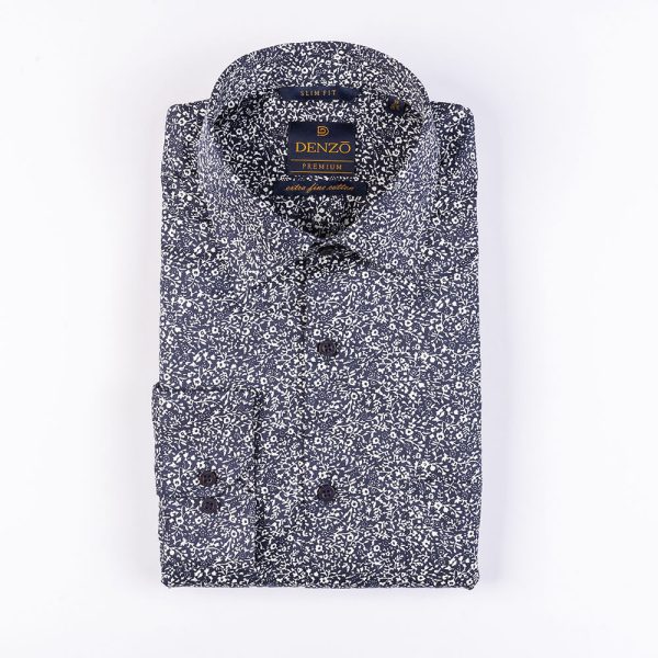 DENZO® PREMIUM MINIMAL PRINT LONG SLEEVE - NAVY FLORAL - Image 2