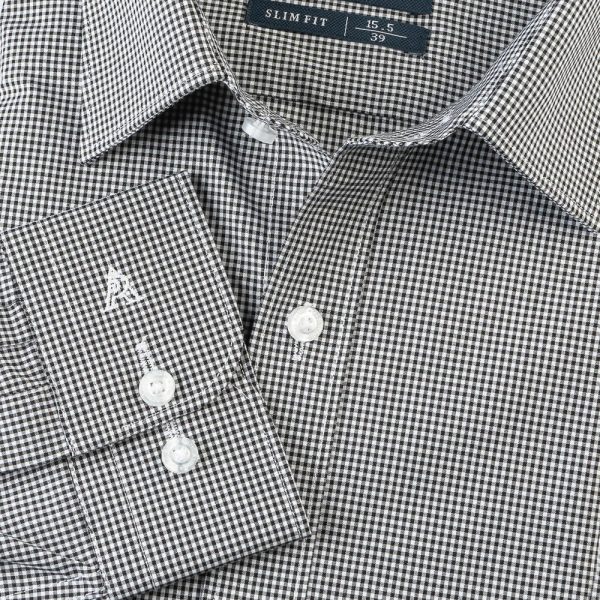 PERRI ALLEN® BUSINESS - SLIM FIT CHECK BLACK