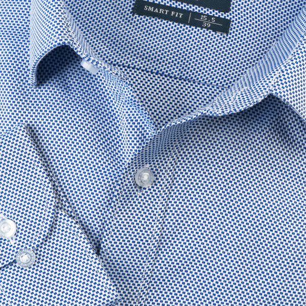 PERRI ALLEN® BUSINESS - SMART FIT DOBBY DARK BLUE