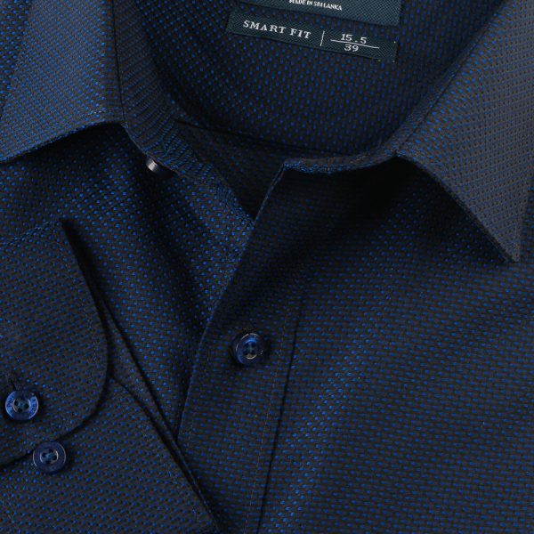 PERRI ALLEN® BUSINESS - SMART FIT DOBBY NAVY BLUE