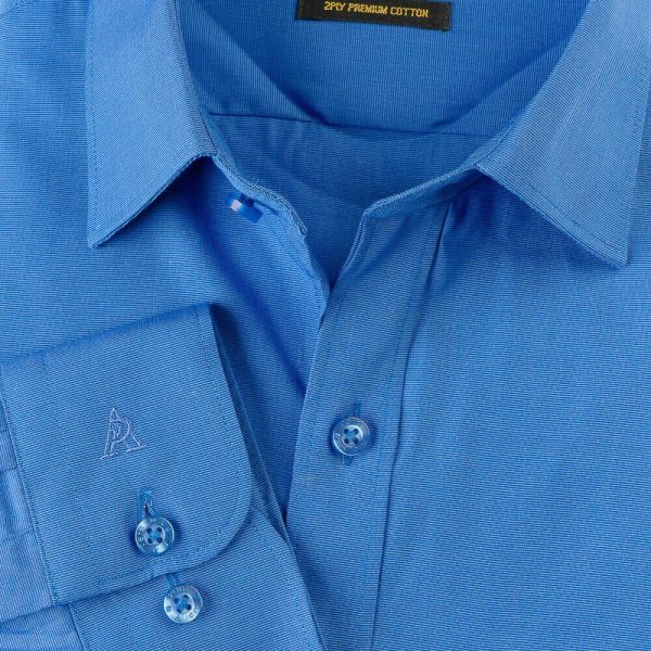 PERRI ALLEN® LUXURY SLIM FIT DARK BLUE FIL-A-FIL SHIRT