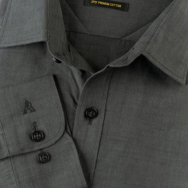 PERRI ALLEN® LUXURY SLIM FIT BLACK FIL-A-FIL SHIRT
