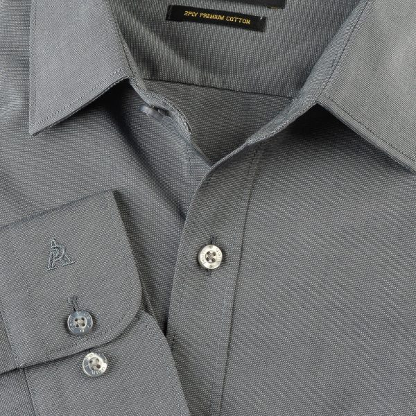 PERRI ALLEN® LUXURY SLIM FIT GREY FIL-A-FIL SHIRT
