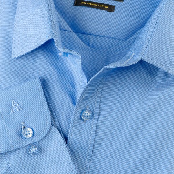 PERRI ALLEN® LUXURY SLIM FIT LIGHT BLUE FIL-A-FIL SHIRT