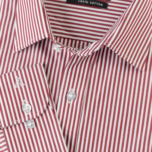 PERRI ALLEN® EXECUTIVE - SMART FIT STRIPED - MAROON