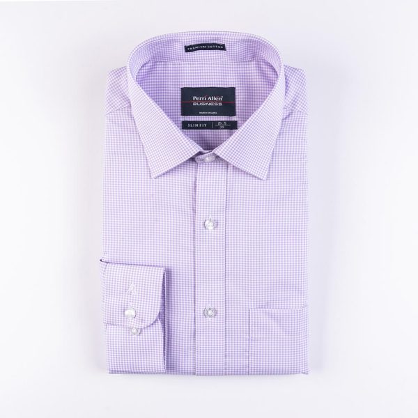 PERRI ALLEN® BUSINESS - SLIM FIT CHECK PURPLE - Image 2