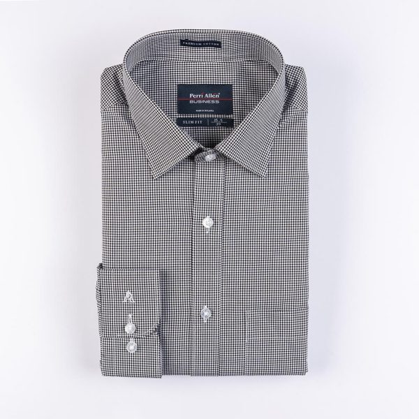 PERRI ALLEN® BUSINESS - SLIM FIT CHECK BLACK - Image 2