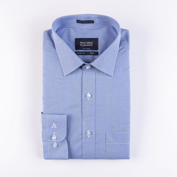 PERRI ALLEN® BUSINESS - SLIM FIT CHECK BLUE - Image 2