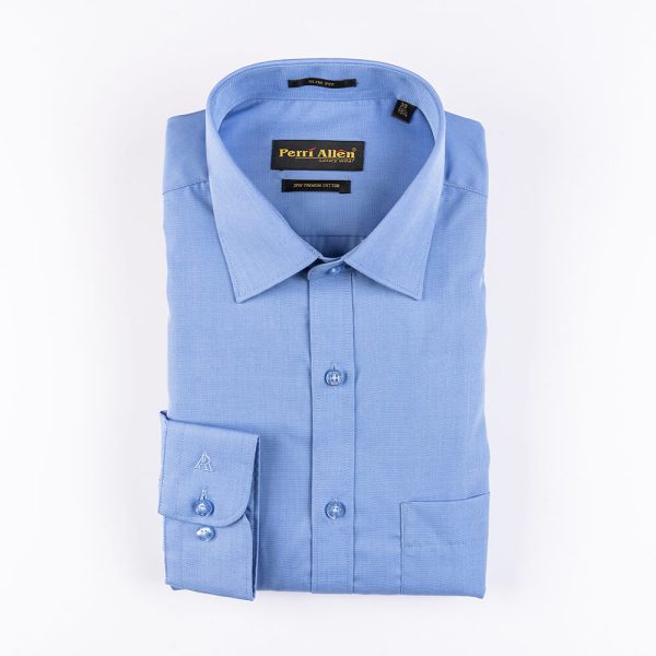 PERRI ALLEN® LUXURY SLIM FIT LIGHT BLUE FIL-A-FIL SHIRT - Image 2