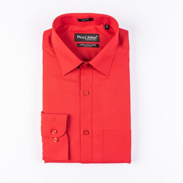 PERRI ALLEN® EXECUTIVE - SLIM FIT PLAIN – JAM RED - Image 2
