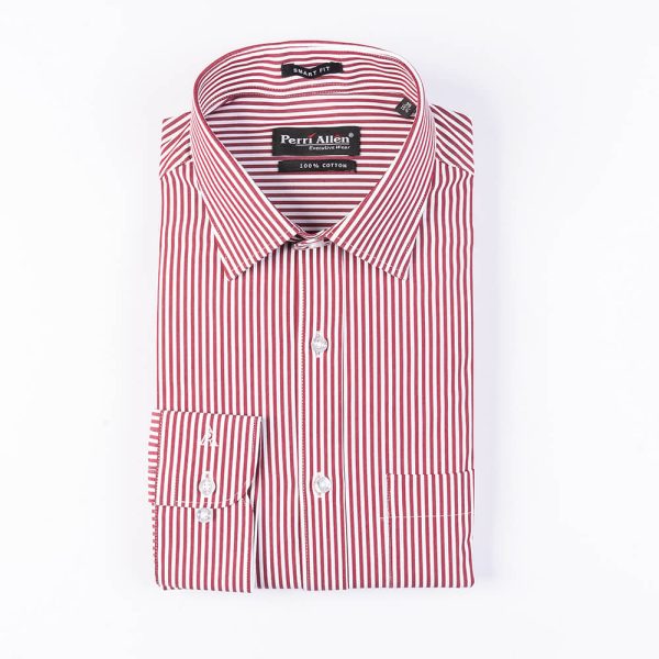 PERRI ALLEN® EXECUTIVE - SMART FIT STRIPED - MAROON - Image 2