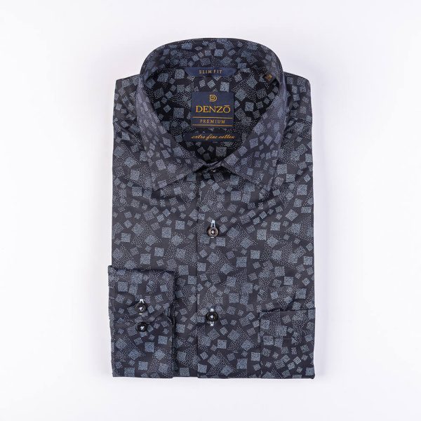 DENZO® PREMIUM SLIM FIT NAVY BLUE PRINTED - Image 2
