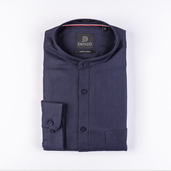 DENZO® SOLID CHINESE COLLAR - NAVY BLUE - Image 2