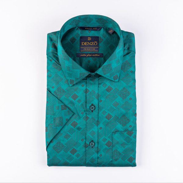 DENZO® PREMIUM ABSTRACT PRINTED SHORT SLEEVE SHIRT - GREEN - Image 2
