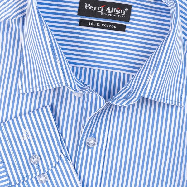 PERRI ALLEN® EXECUTIVE - SMART FIT STRIPED - BABY BLUE