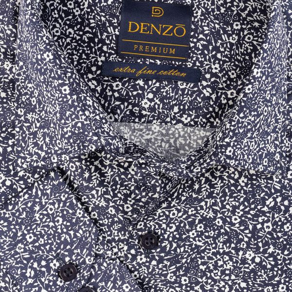 DENZO® PREMIUM MINIMAL PRINT LONG SLEEVE - NAVY FLORAL