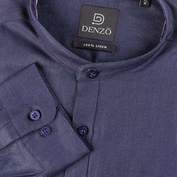 DENZO® SOLID CHINESE COLLAR - NAVY BLUE
