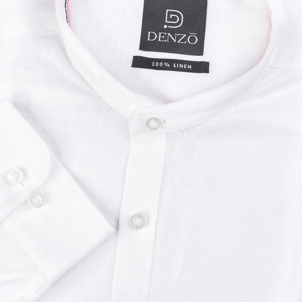 DENZO® SOLID CHINESE COLLAR - WHITE