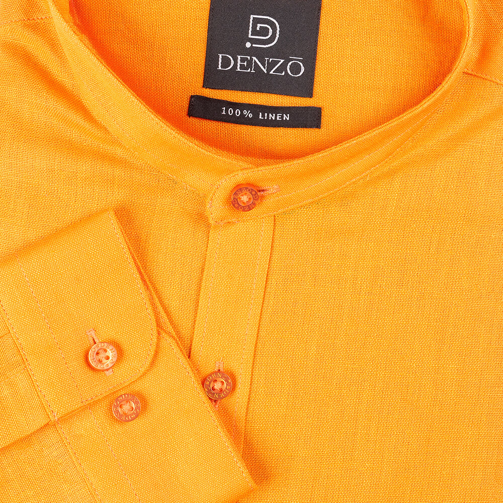 DENZO SOLID CHINESE COLLAR ORANGE Formal Clothes For Men denzo-solid-chinese-collar-orange-formal-clothes-for-men