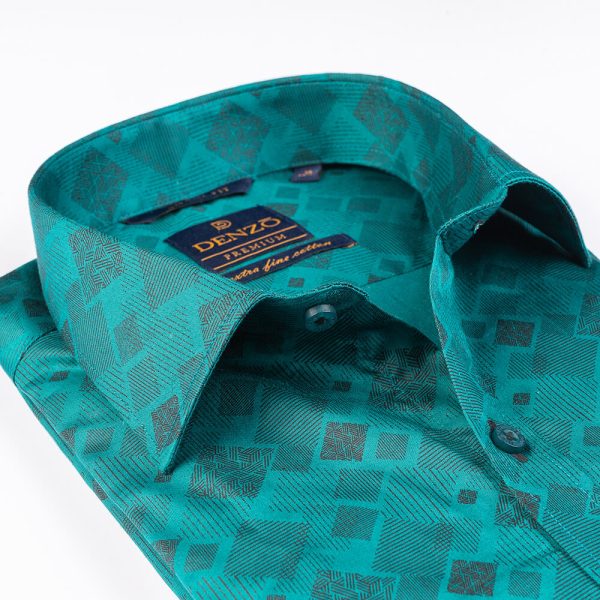 DENZO® PREMIUM ABSTRACT PRINTED SHORT SLEEVE SHIRT - GREEN