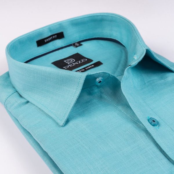 DENZO® LINEN BLACK PIPING - ARCTIC BLUE