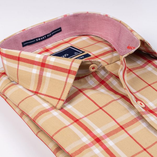 DENZO® URBAN TWILL LARGE CHECK SHORT SLEEVE - SAND
