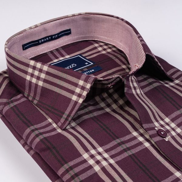DENZO® URBAN TWILL LARGE CHECK SHORT SLEEVE - BROWN