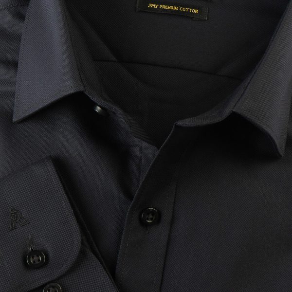 PERRI ALLEN® LUXURY - SLIM FIT EBONY DOBBY LONG SLEEVE