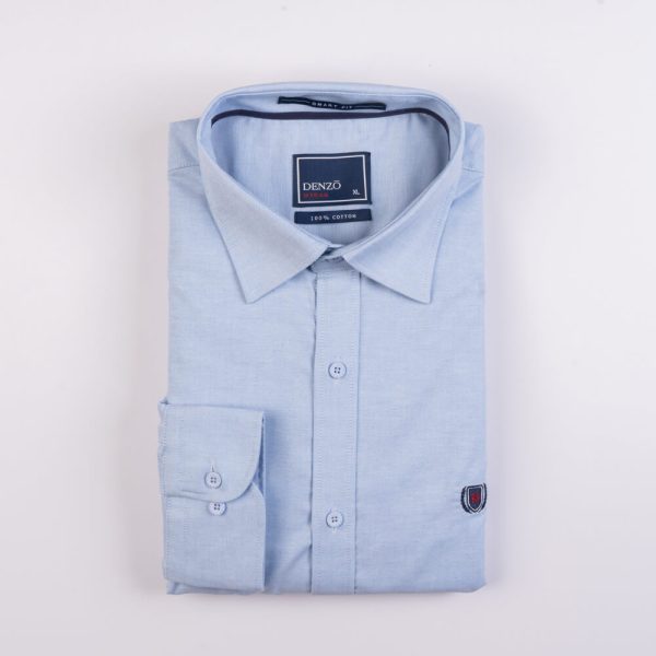 DENZO® URBAN PIPING DETAIL LONG SLEEVE SHIRT - LIGHT BLUE - Image 4