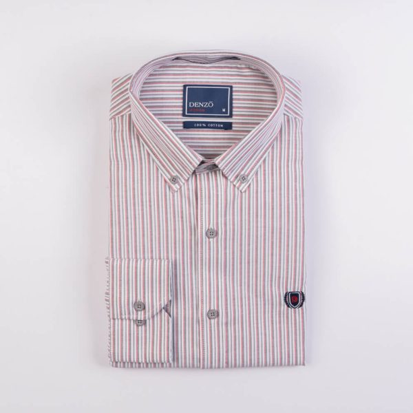 DENZO® URBAN OXFORD STRIPED – RED GREY - Image 2