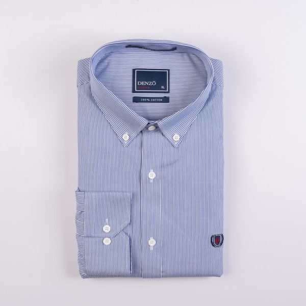 DENZO® URBAN OXFORD STRIPED – BLUE PIN - Image 2