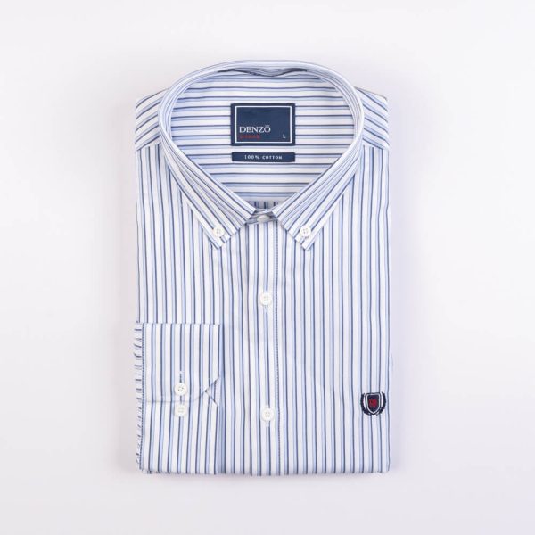 DENZO® URBAN OXFORD STRIPED – BLUE WHITE - Image 2