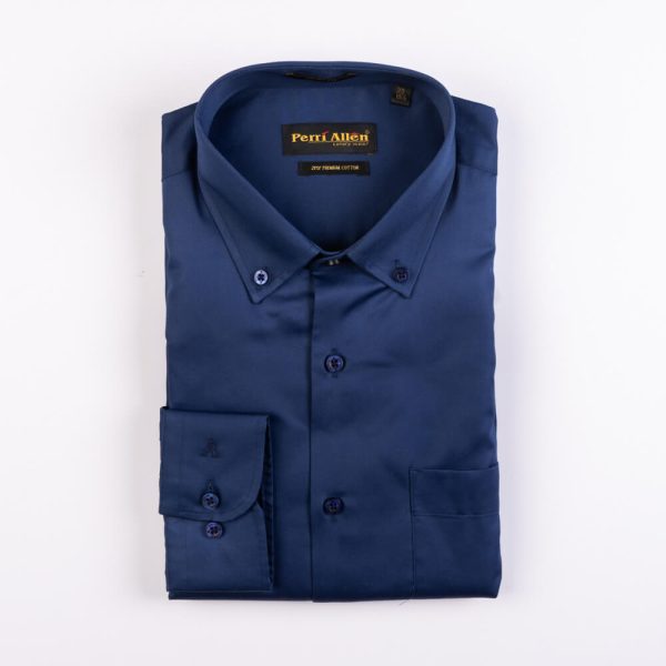PERRI ALLEN® LUXURY  SMART FIT BUTTON DOWN - MIDNIGHT BLUE - Image 2