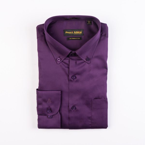 PERRI ALLEN® LUXURY SMART FIT BUTTON DOWN - PURPLE - Image 2