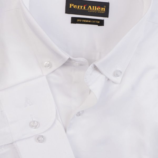 PERRI ALLEN® LUXURY SMART FIT BUTTON DOWN - WHITE