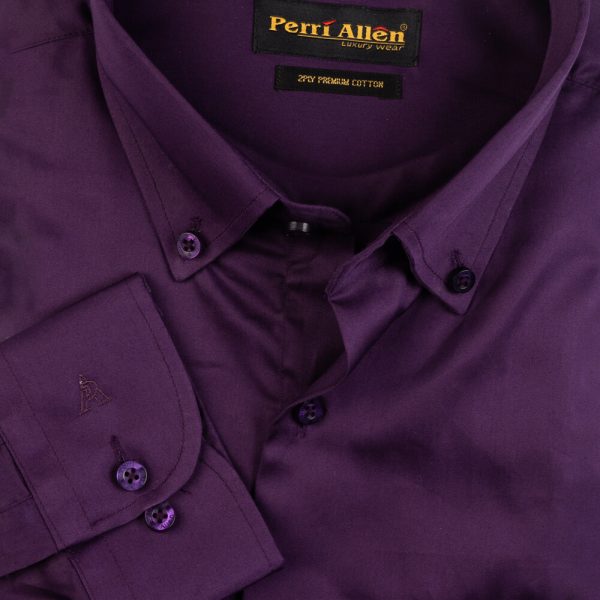 PERRI ALLEN® LUXURY SMART FIT BUTTON DOWN - PURPLE