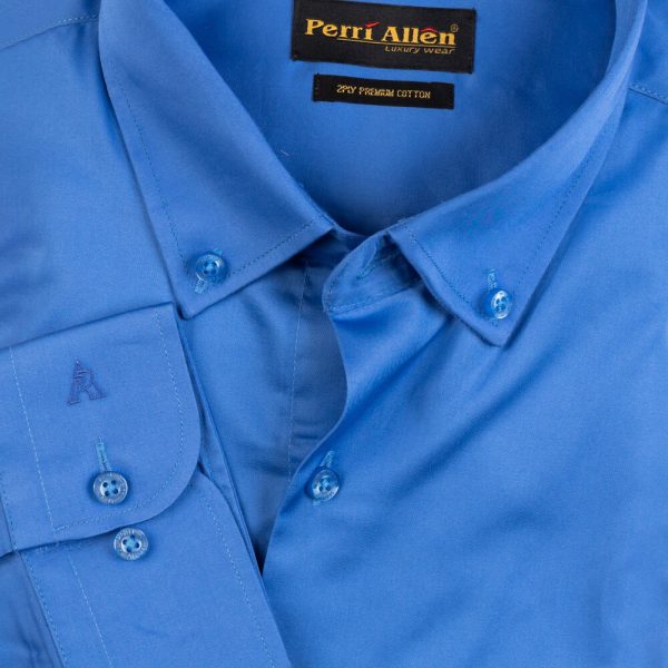 PERRI ALLEN® LUXURY  SMART FIT BUTTON DOWN - SKY BLUE