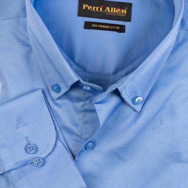 PERRI ALLEN® LUXURY SMART FIT BUTTON DOWN - BABY BLUE