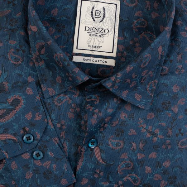 DENZO® UNWIND LONG SLEEVE PRINTED - NAVY BLUE