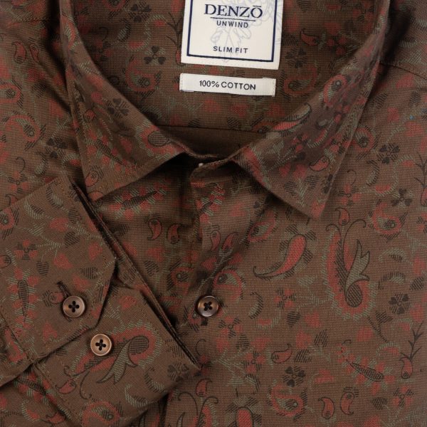 DENZO® UNWIND LONG SLEEVE PRINTED - BROWN