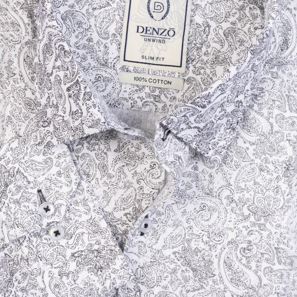 DENZO® UNWIND LONG SLEEVE PRINTED - WHITE