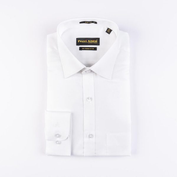 PERRI ALLEN® LUXURY - SLIM FIT CRISP WHITE DOBBY LONG SHIRT - Image 2
