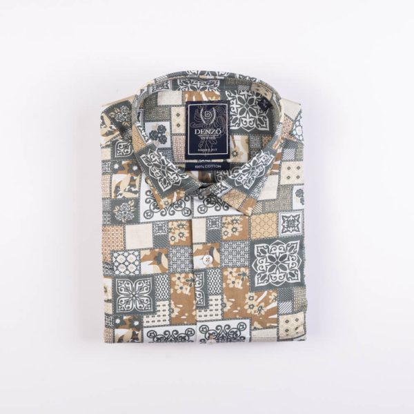 DENZO® UNWIND PRINTED SHORT SLEEVE SHIRT – WHITE - Image 2