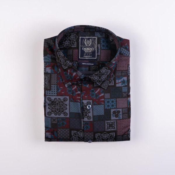 DENZO® UNWIND PRINTED SHORT SLEEVE SHIRT – BLUE - Image 2
