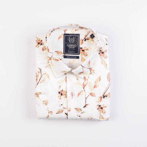 DENZO® UNWIND PRINTED SHORT SLEEVE SHIRT – ORANGE - Image 2