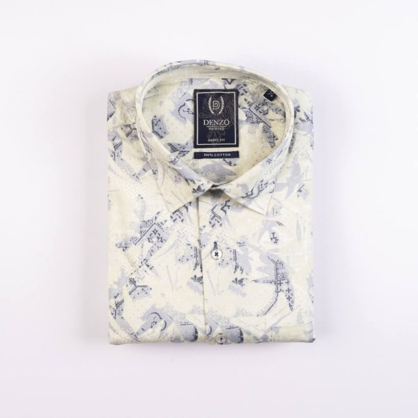 DENZO® UNWIND PRINTED SHORT SLEEVE SHIRT – YELLOW - Image 2