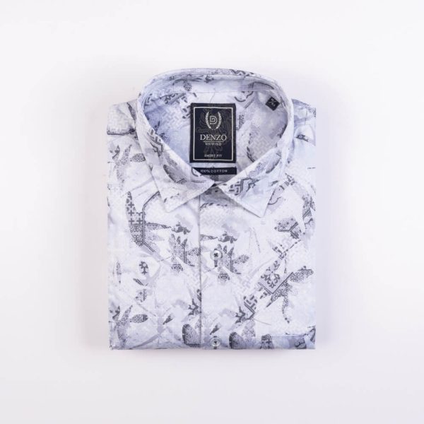 DENZO® UNWIND PRINTED SHORT SLEEVE SHIRT – BLUE - Image 2