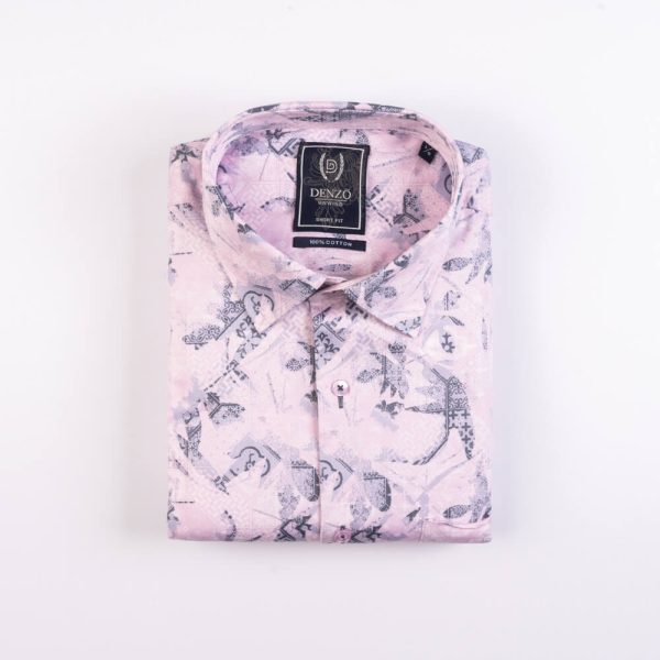 DENZO® UNWIND PRINTED SHORT SLEEVE SHIRT – PINK - Image 2