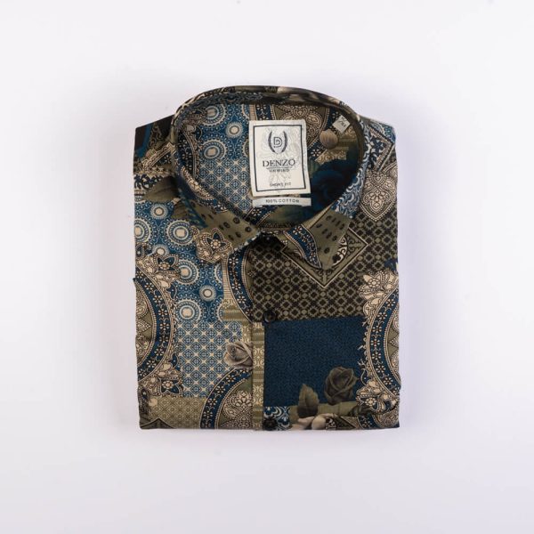 DENZO® UNWIND PRINTED SHORT SLEEVE SHIRT – BLUE - Image 2