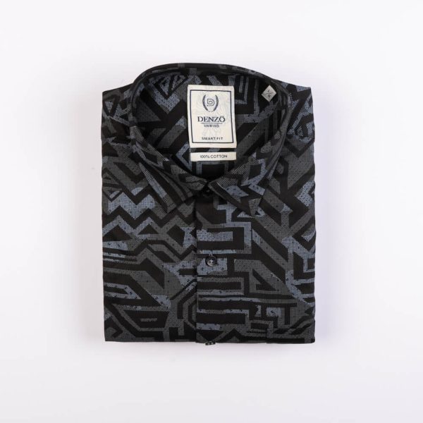 DENZO® UNWIND PRINTED SHORT SLEEVE SHIRT – BLACK - Image 2